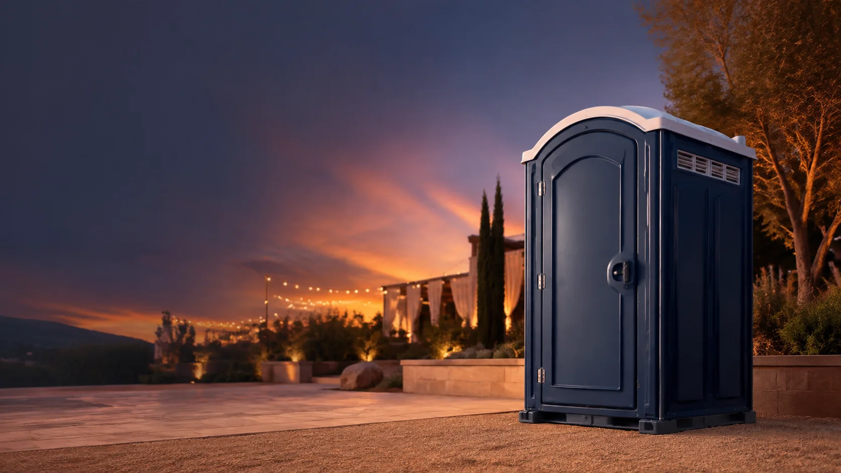 Portable restroom shown for rental planning in West Valley City, UT